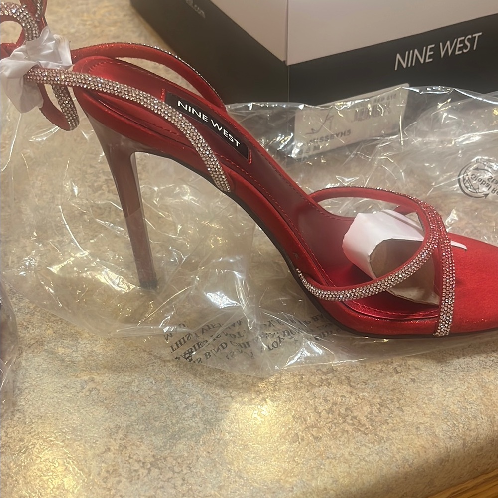 Nine West Red Heels with Glossy Finish